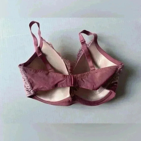 Victoria's Secret Women’s‎ Plunge Dusty Rose Gold Metallic Pink Bra Size 34 DD - Picture 2 of 7